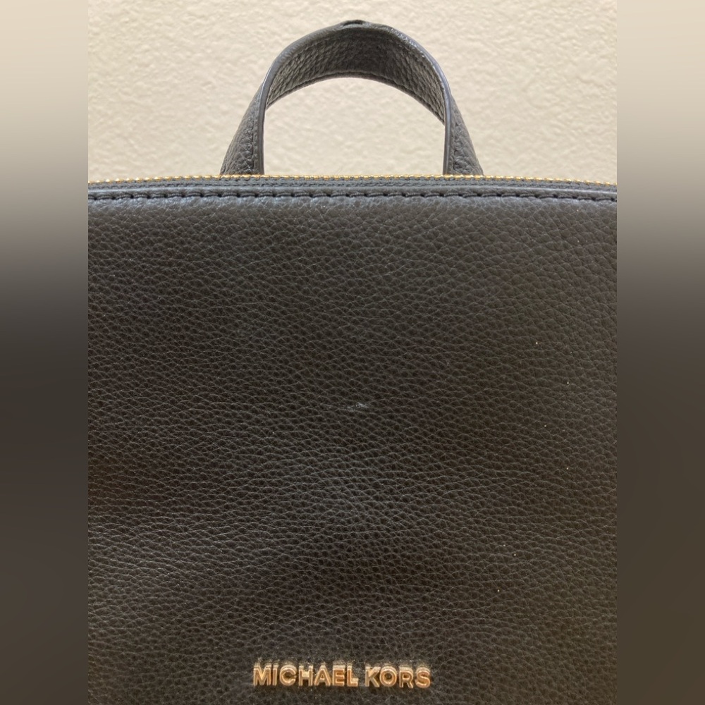 Michael Kors Black Backpack with Gold-Tone Zipper Pulls and Trim - Picture 12 of 13